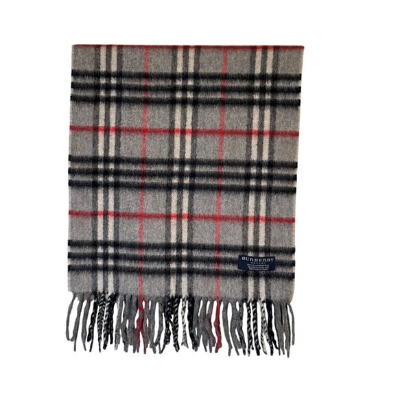Burberry London Men's Multicolor Plaid Lambs Wool Fringe Scarves One Size - Picture 1 of 2